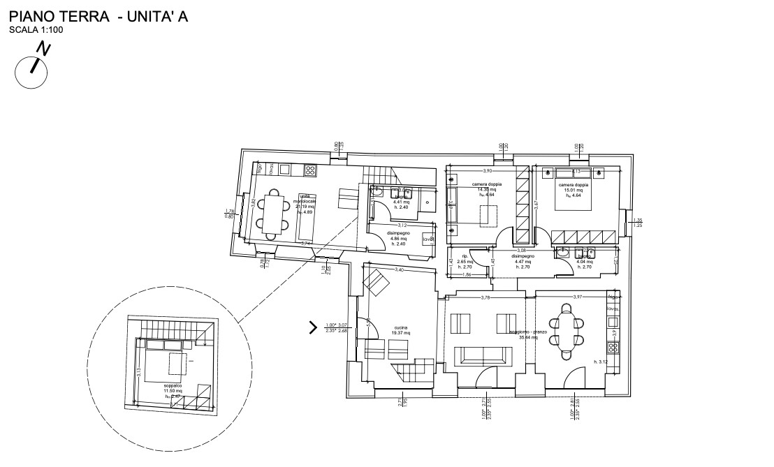 Ground plan for Camaiore - Lovely cottage with outbuilding and garden, newly renovated